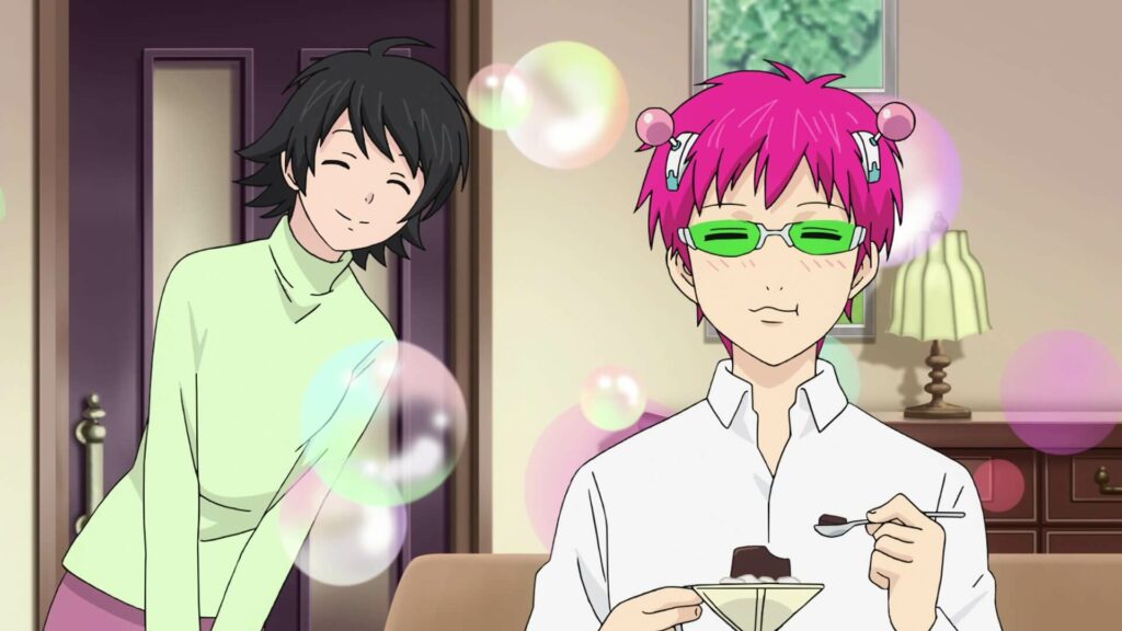 Saiki avec de la gelée de café et sa maman