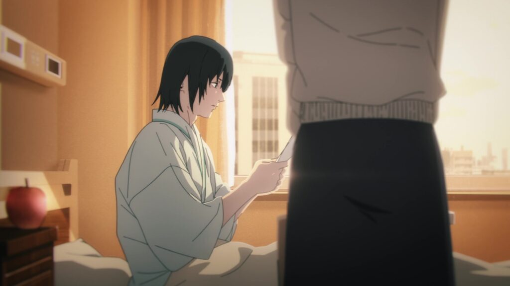 Aki lisant la dernière lettre d'Himeno