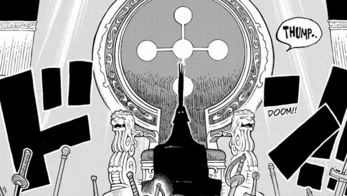 Imu assis sur le trône vide dans One Piece