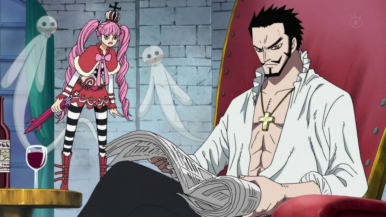 Perona et Mihawk comme on le voit dans l'anime One Piece (Crédits image : Eiichiro Oda/Shueisha, Viz Media, One Piece)