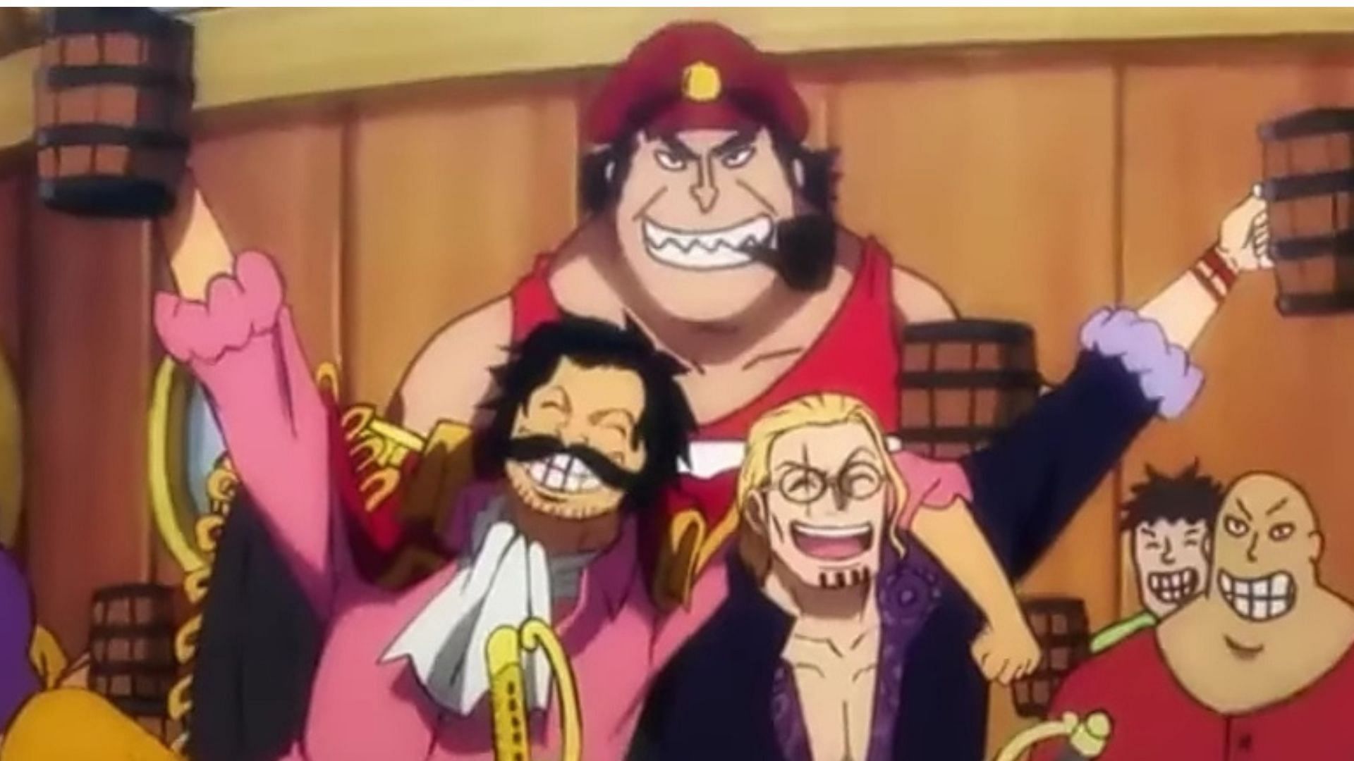 Gol D. Roger et ses amis font la fête dans One Piece (Image via Toei Animation)