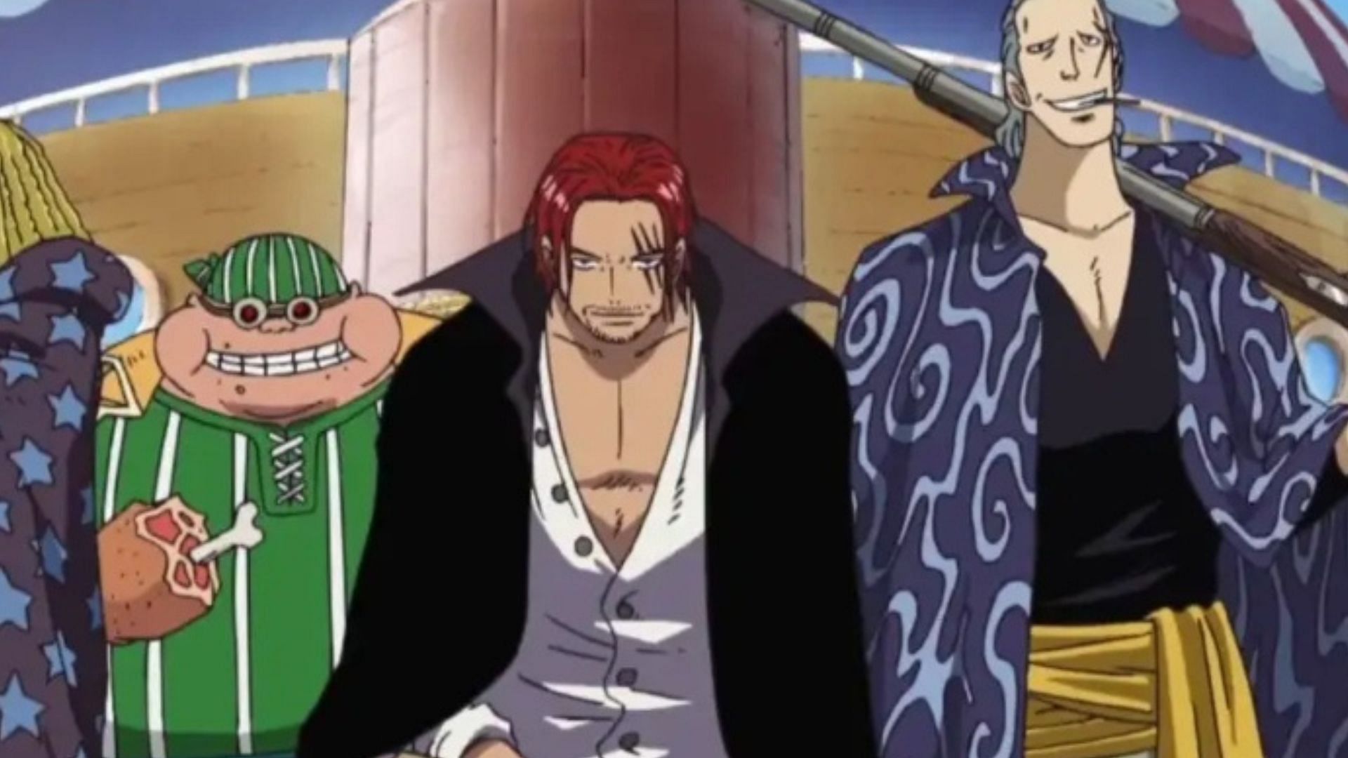 Shanks et ses coéquipiers comme on le voit dans l'anime One Piece (Image via Toei Animation)