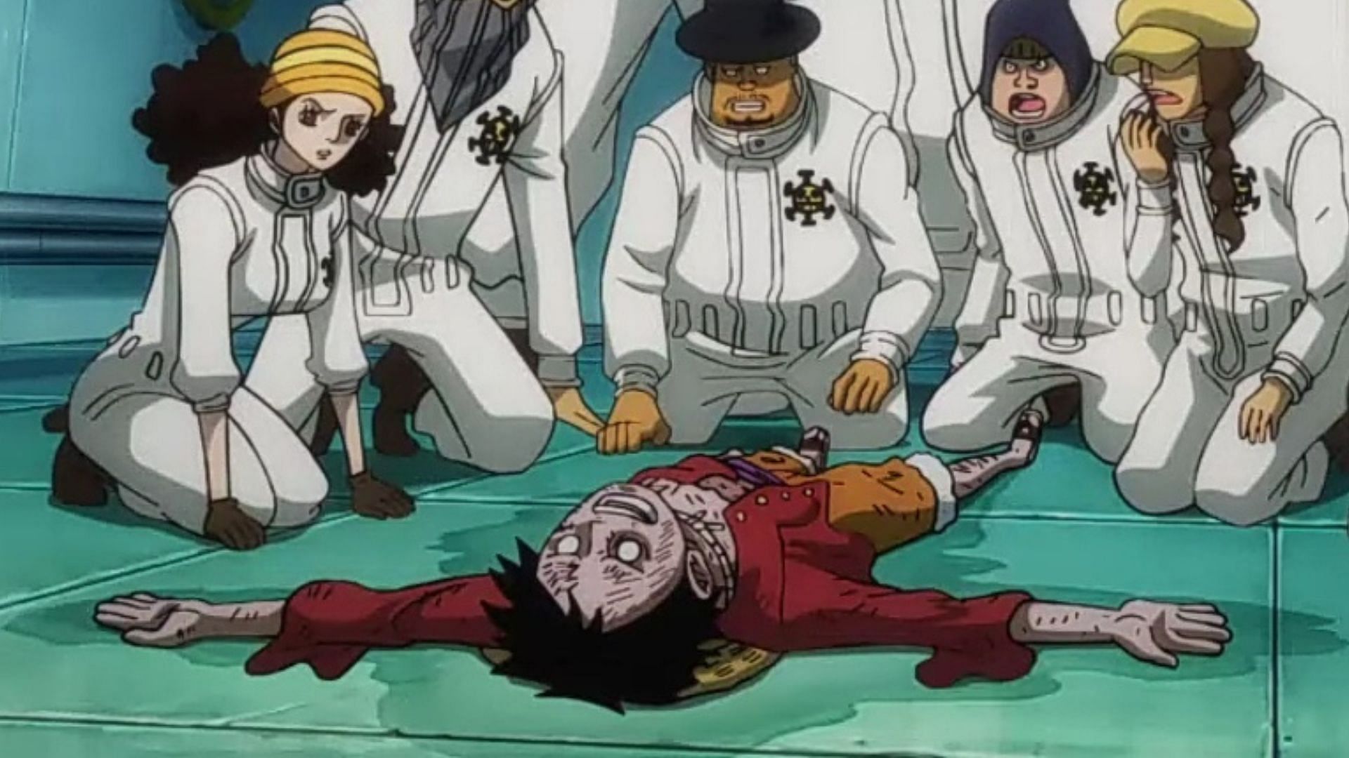 Luffy sur le point de mourir comme on le voit dans One Piece (Image via Toei Animation)