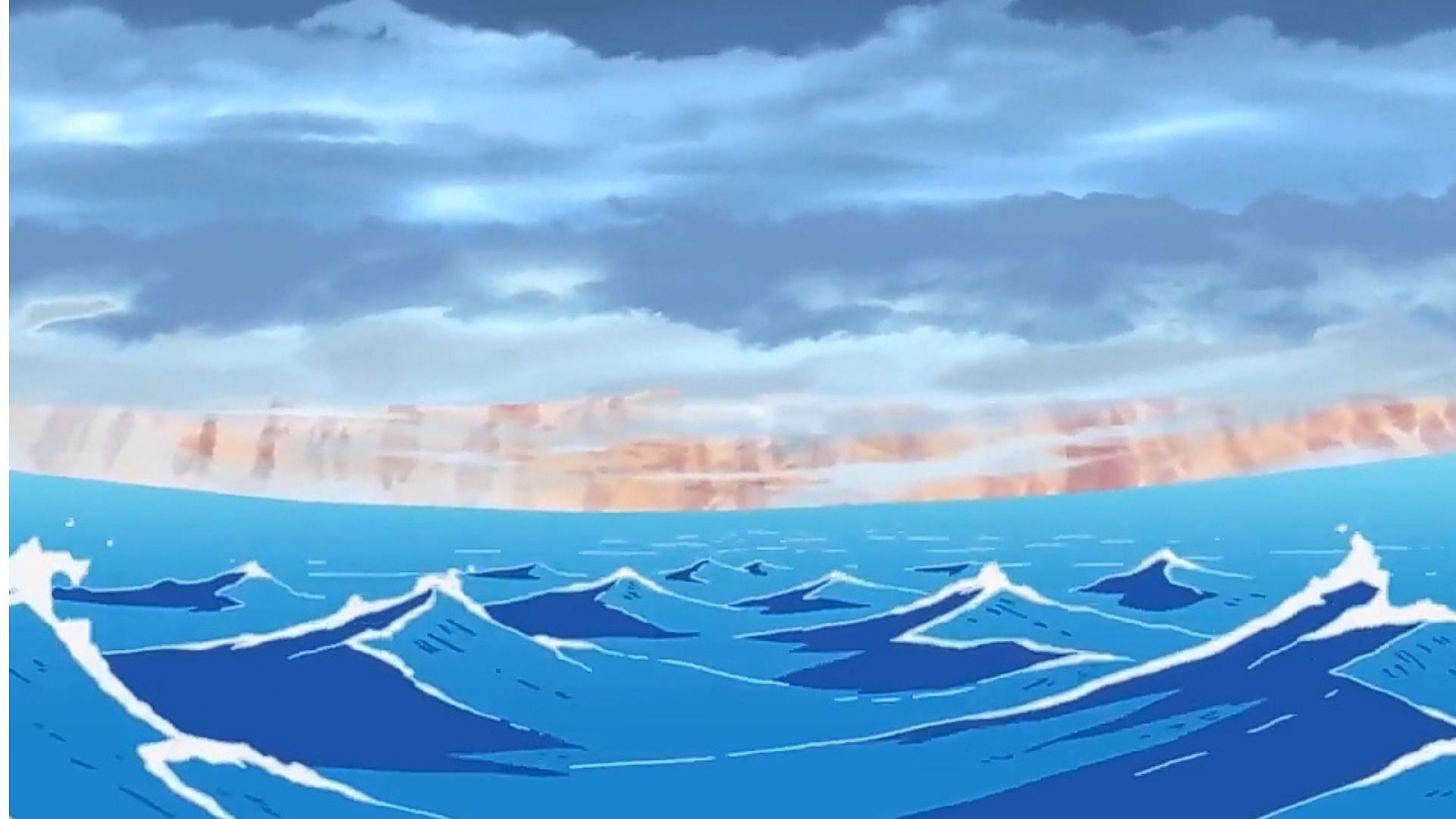 Ligne rouge vue dans One Piece (Image via Toei)