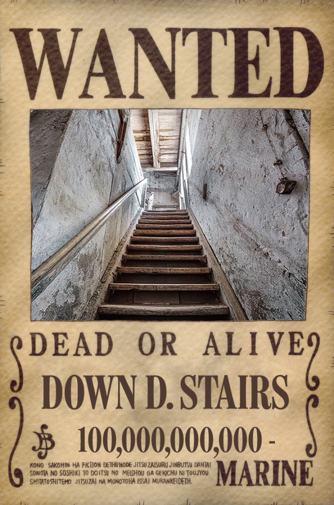 En bas des escaliers D