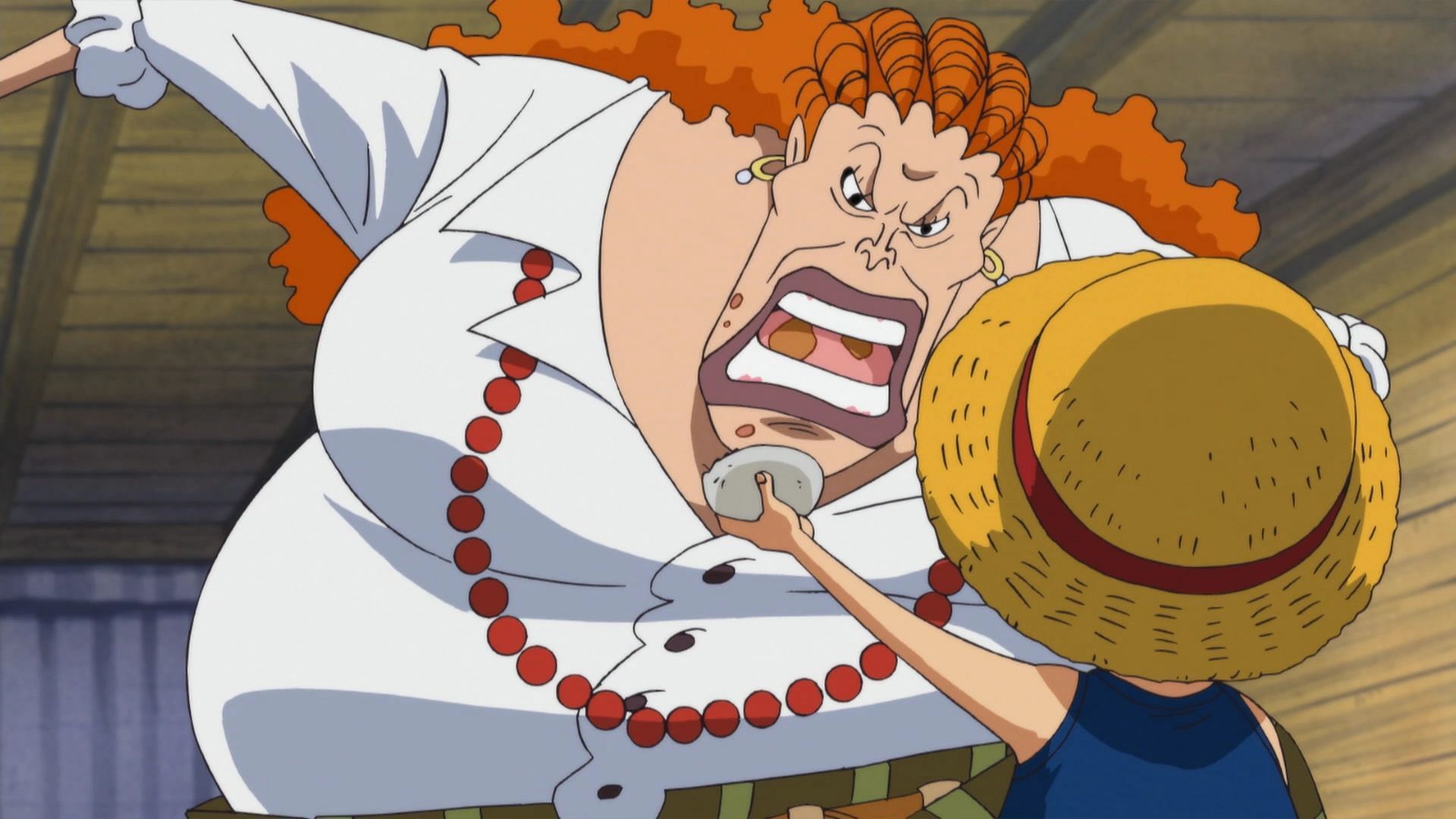 Curly Dadan est peut-être brutale, mais elle est proche de la seule mère de Luffy.  (Image via Toei Animation)